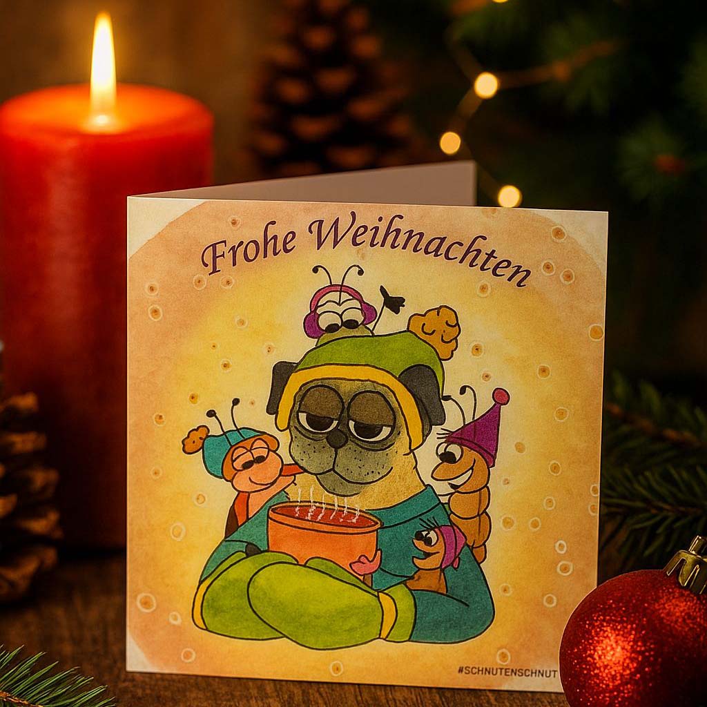 Weihnachtskarte Mops - Heisse Schokolade – Bild 2